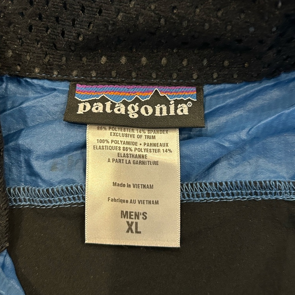 Patagonia Men's Nine Trails Jacket Blue Black Size XL Lightweight Packable - Picture 5 of 9